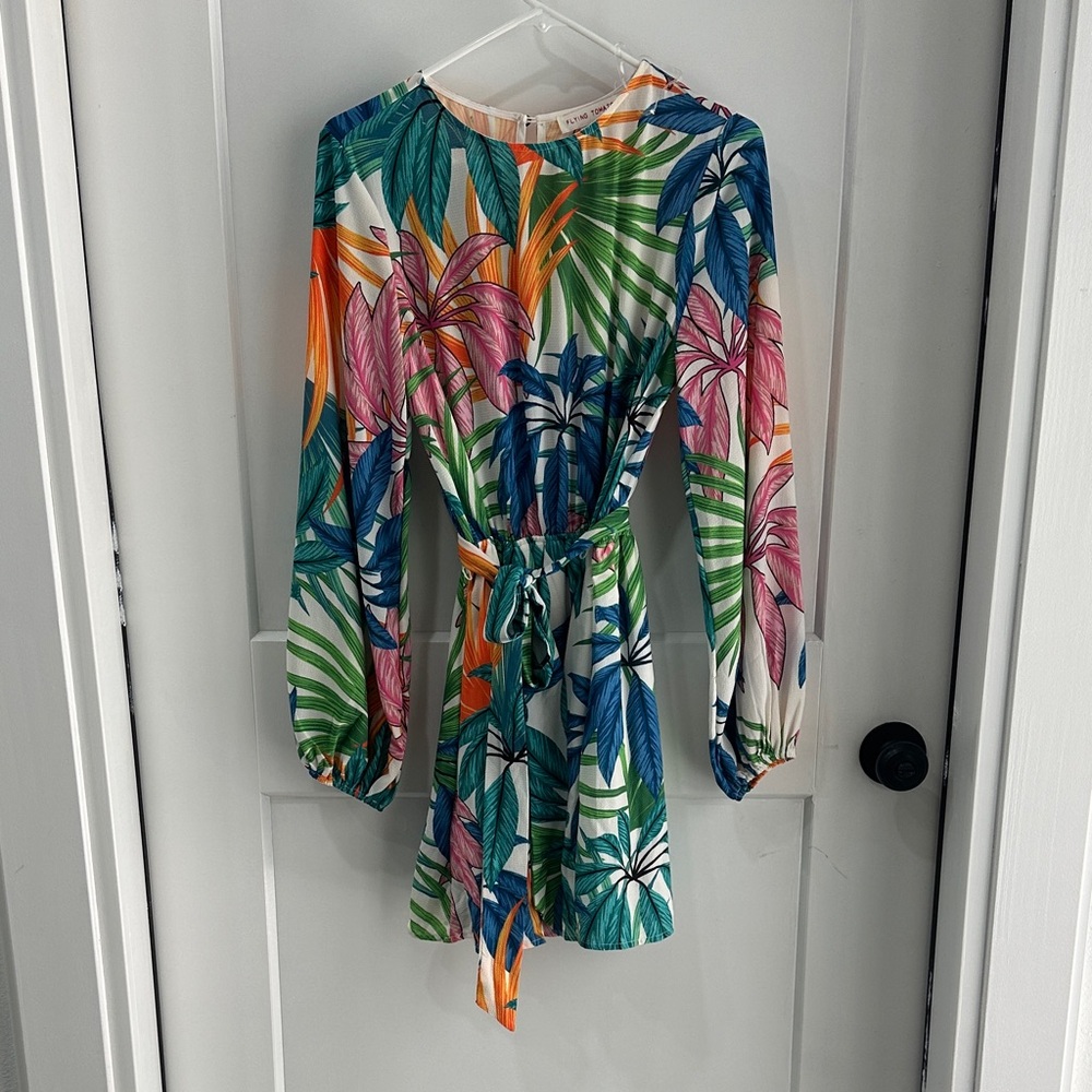 Flying Tomato Multicolor Tropical Print Midi Dress